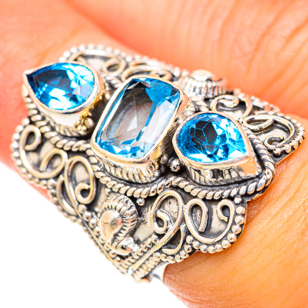 Swiss Blue Topaz Rings handcrafted by Ana Silver Co - RING125016