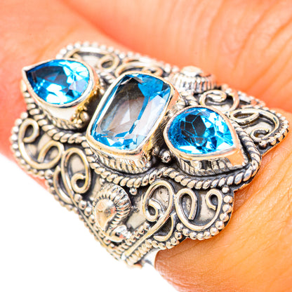 Swiss Blue Topaz Rings handcrafted by Ana Silver Co - RING125016