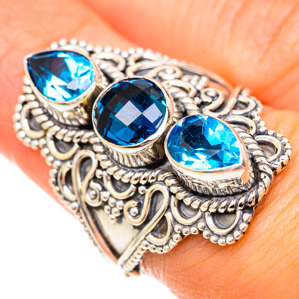 Swiss Blue Topaz Rings handcrafted by Ana Silver Co - RING125018
