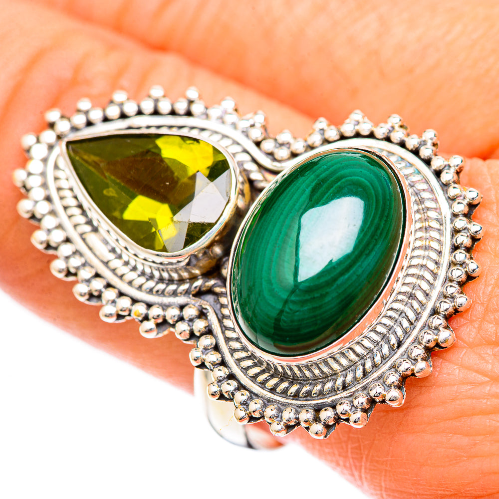 Malachite Rings handcrafted by Ana Silver Co - RING125028