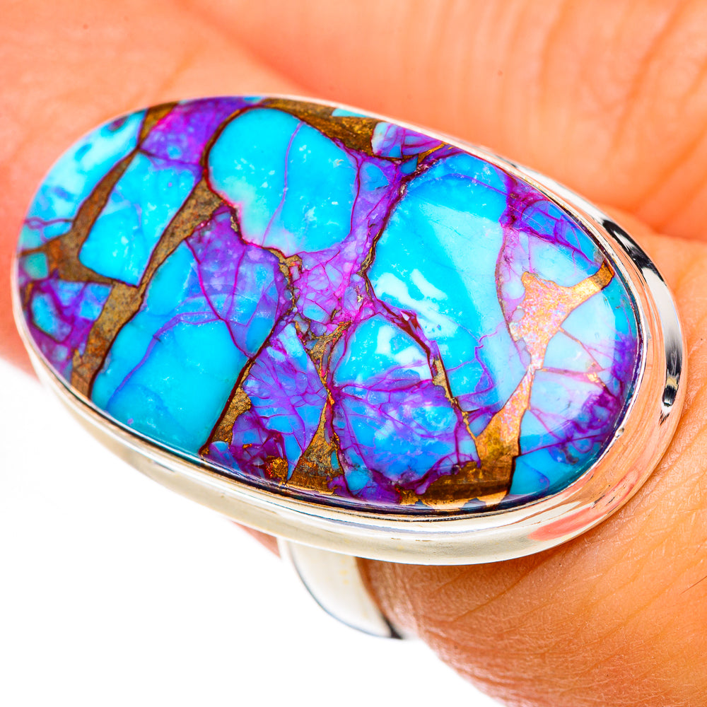 Purple Copper Composite Turquoise Rings handcrafted by Ana Silver Co - RING125031