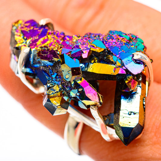 Titanium Sunshine Druzy Rings handcrafted by Ana Silver Co - RING125036