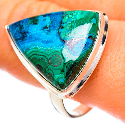 Malachite In Chrysocolla Rings handcrafted by Ana Silver Co - RING125039