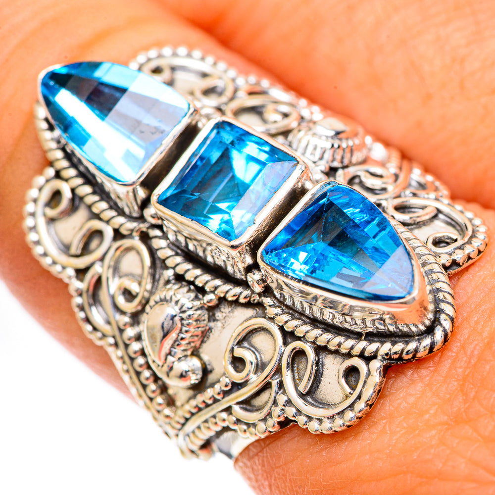 Swiss Blue Topaz Rings handcrafted by Ana Silver Co - RING125049