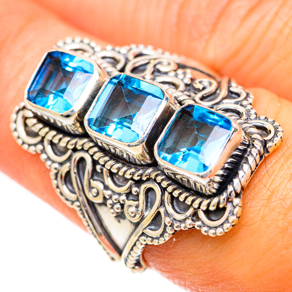 Swiss Blue Topaz Rings handcrafted by Ana Silver Co - RING125053