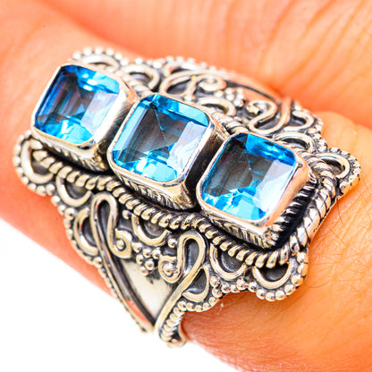 Swiss Blue Topaz Rings handcrafted by Ana Silver Co - RING125053