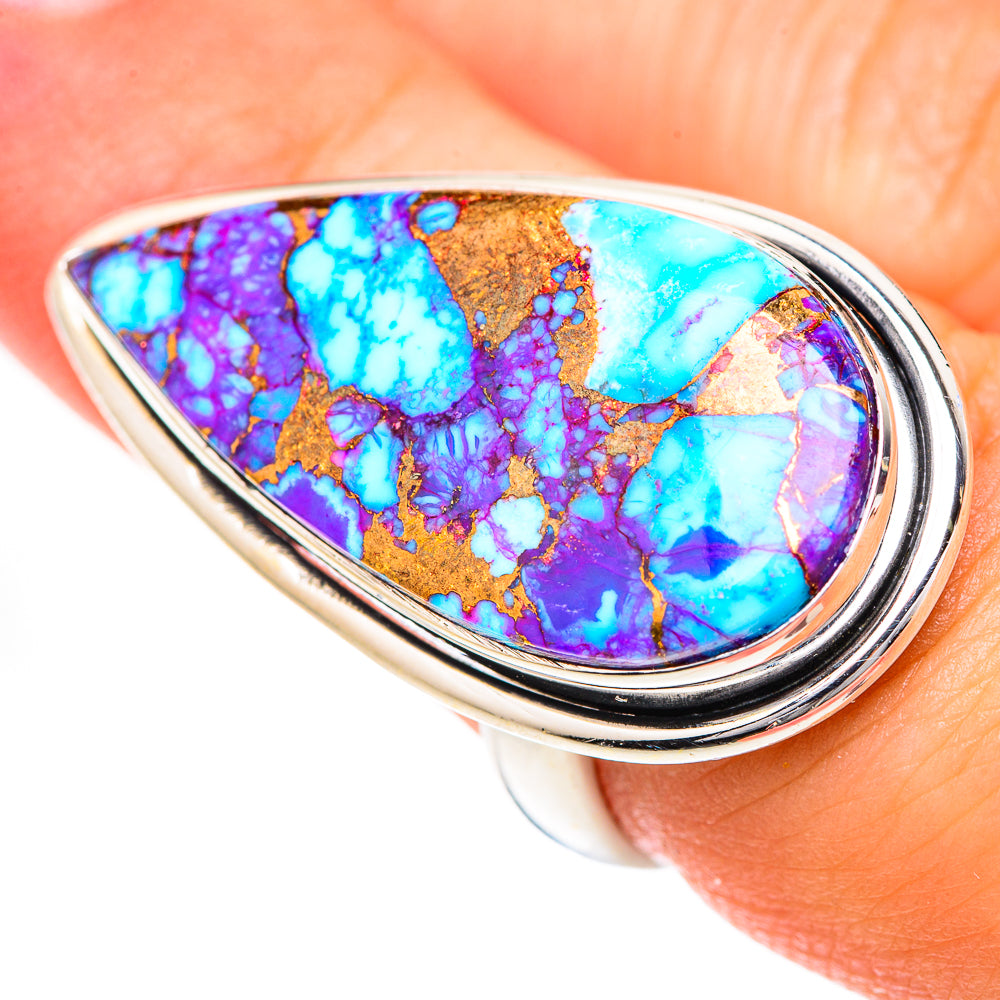 Purple Copper Composite Turquoise Rings handcrafted by Ana Silver Co - RING125057