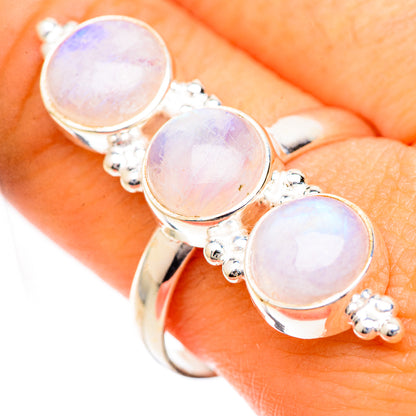 Rainbow Moonstone Rings handcrafted by Ana Silver Co - RING125060