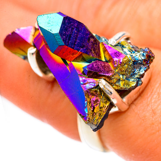 Titanium Sunshine Druzy Rings handcrafted by Ana Silver Co - RING125063