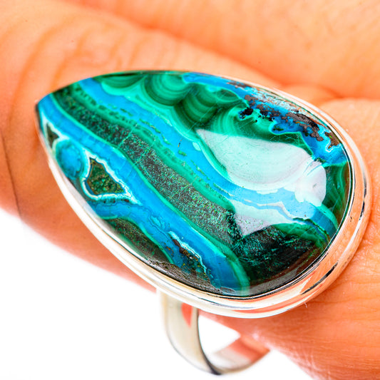 Malachite In Chrysocolla Rings handcrafted by Ana Silver Co - RING125064