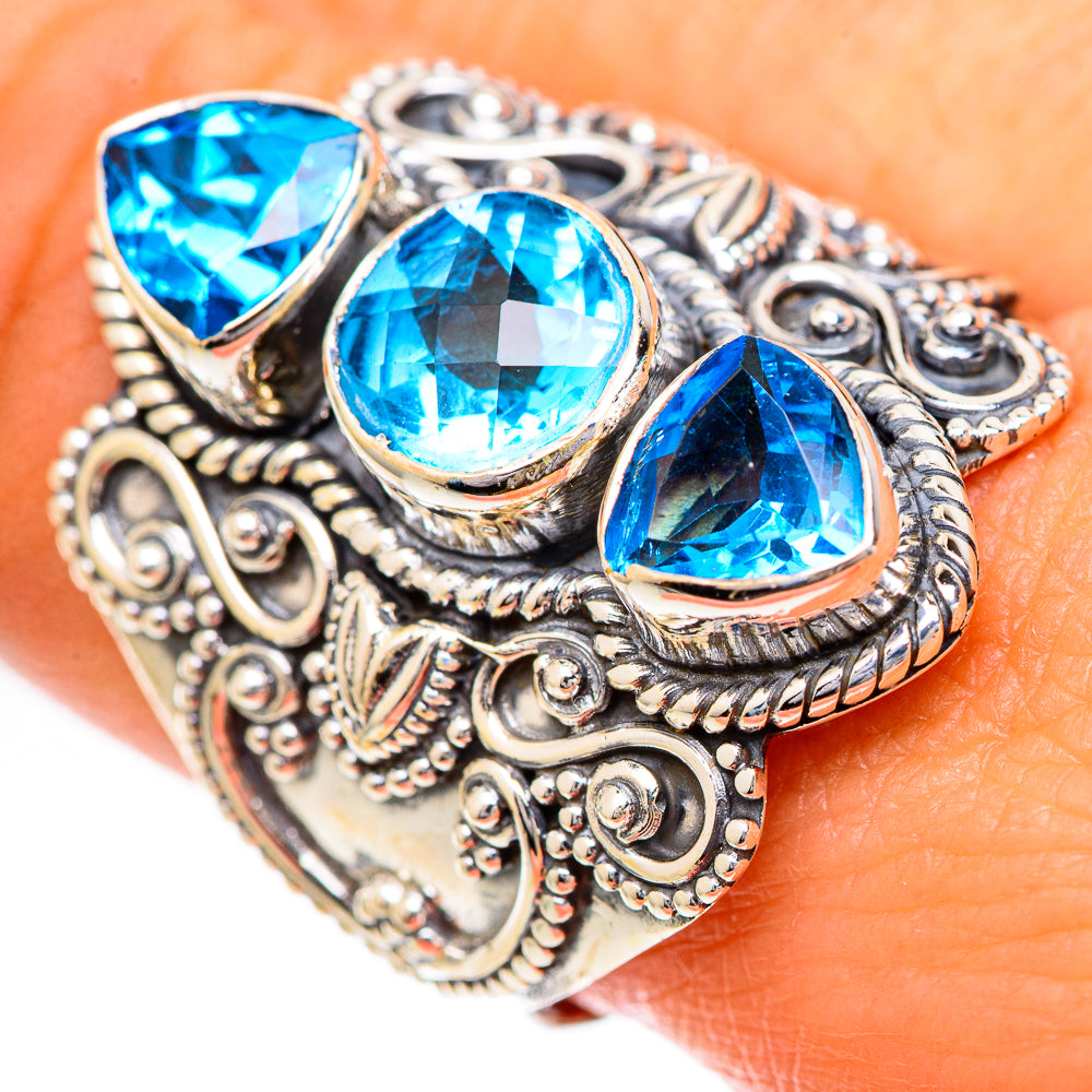 Swiss Blue Topaz Rings handcrafted by Ana Silver Co - RING125068