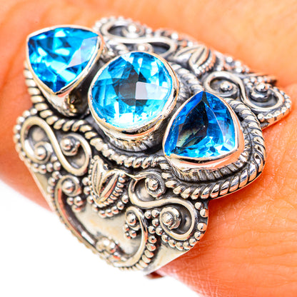 Swiss Blue Topaz Rings handcrafted by Ana Silver Co - RING125068