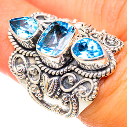 Swiss Blue Topaz Rings handcrafted by Ana Silver Co - RING125075