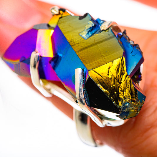 Titanium Sunshine Druzy Rings handcrafted by Ana Silver Co - RING125092
