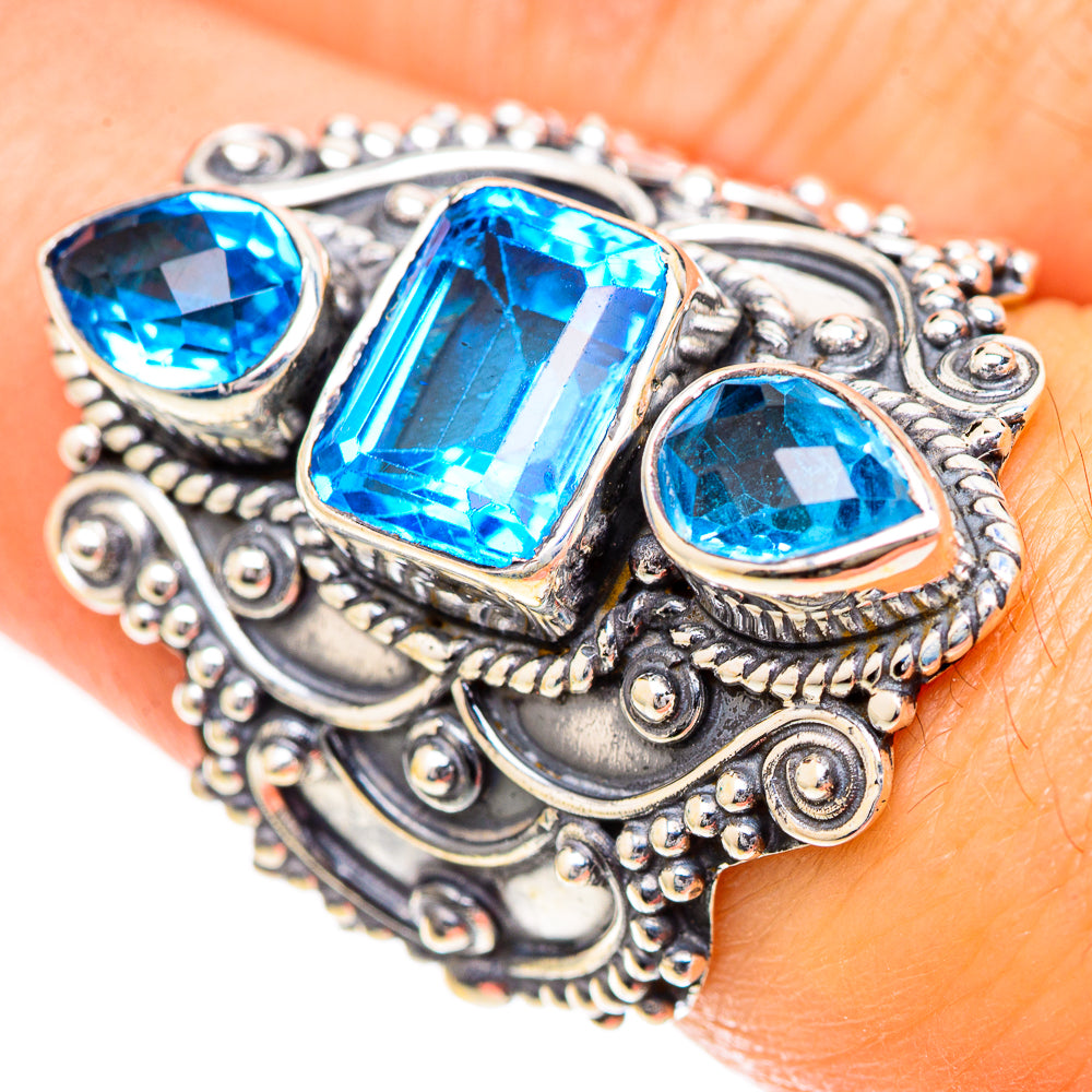 Swiss Blue Topaz Rings handcrafted by Ana Silver Co - RING125123