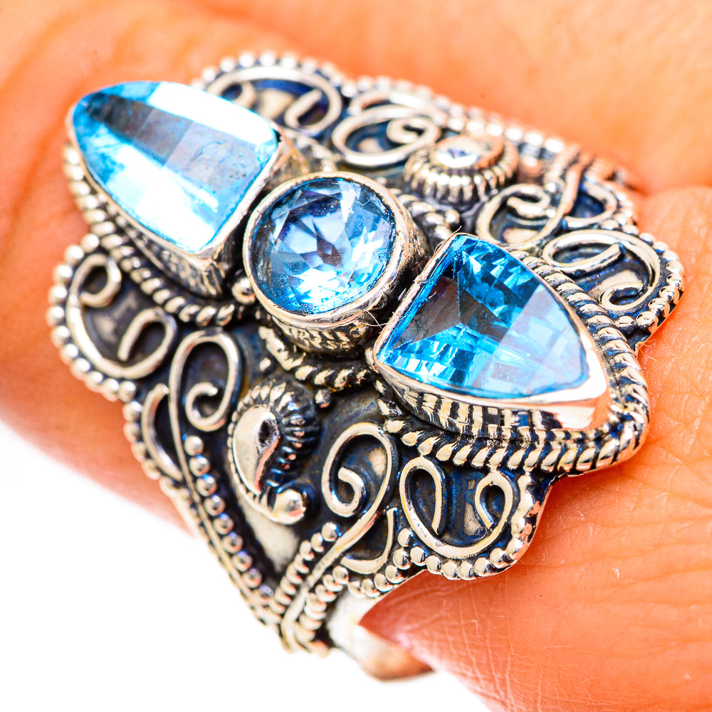 Swiss Blue Topaz Rings handcrafted by Ana Silver Co - RING125125