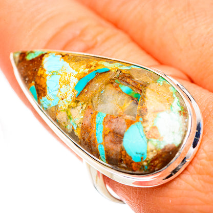 Blue Copper Composite Turquoise Rings handcrafted by Ana Silver Co - RING125129