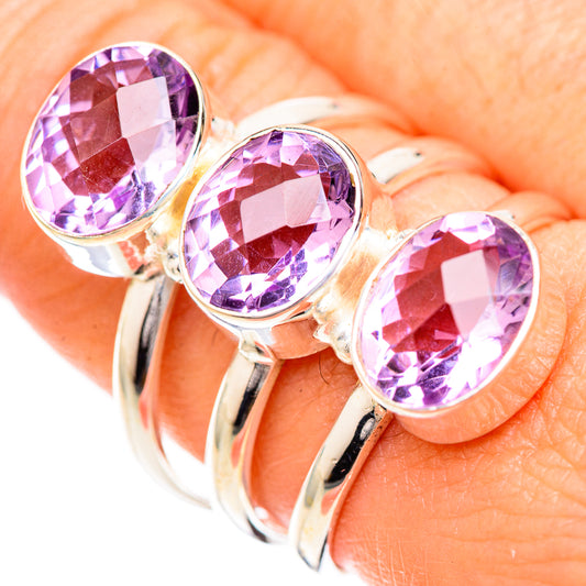 Pink Amethyst Rings handcrafted by Ana Silver Co - RING125130