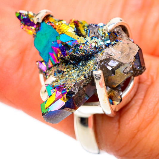 Titanium Sunshine Druzy Rings handcrafted by Ana Silver Co - RING125135