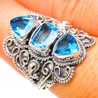 Swiss Blue Topaz Rings handcrafted by Ana Silver Co - RING125140