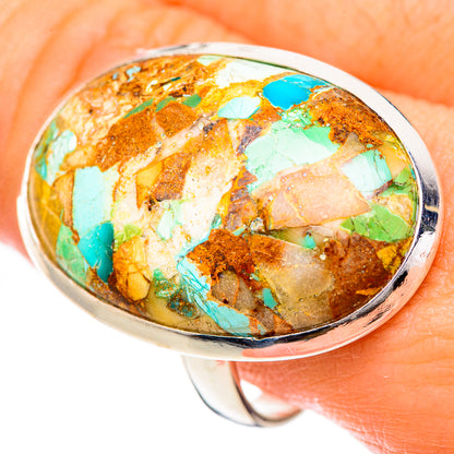 Blue Copper Composite Turquoise Rings handcrafted by Ana Silver Co - RING125145