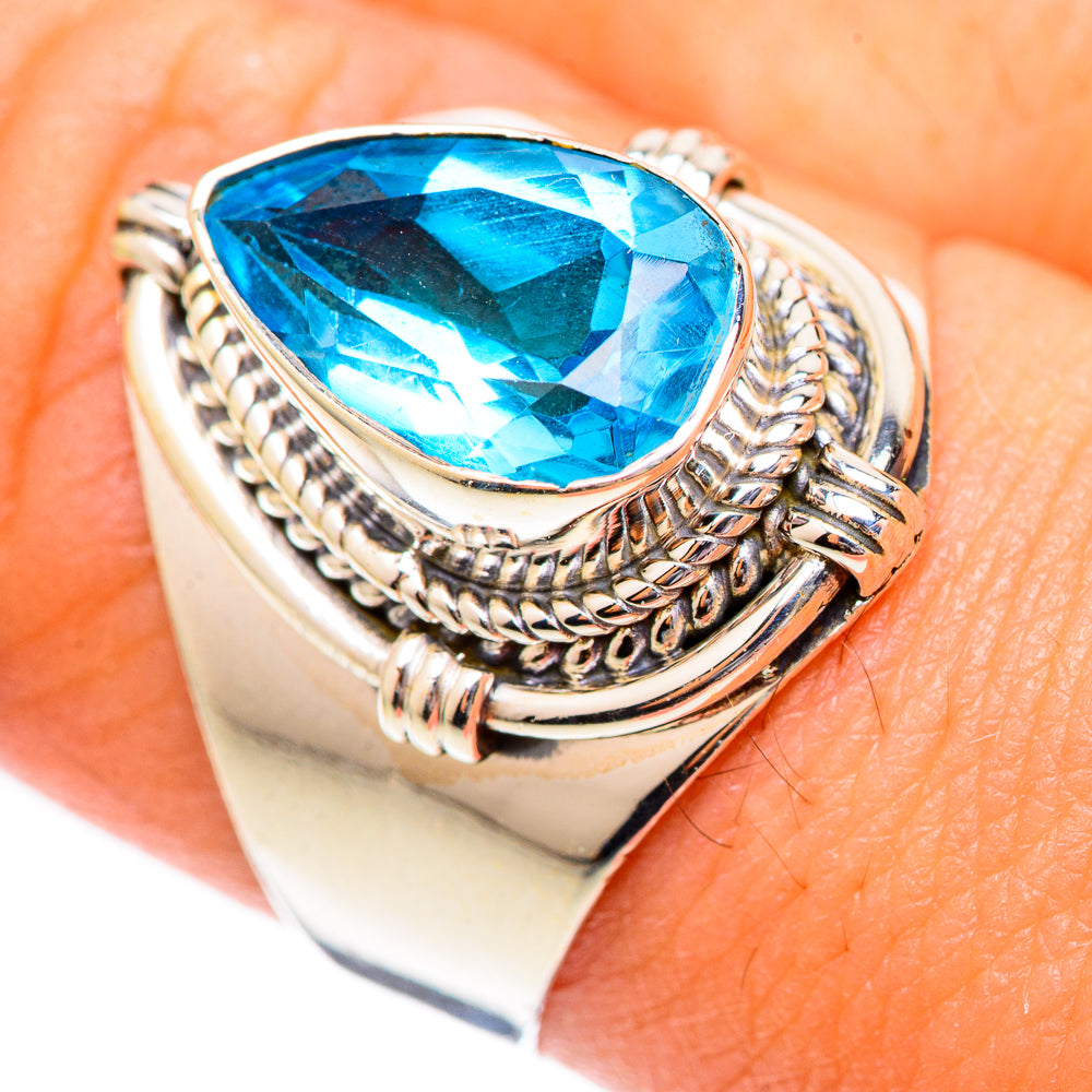 Swiss Blue Topaz Rings handcrafted by Ana Silver Co - RING125152