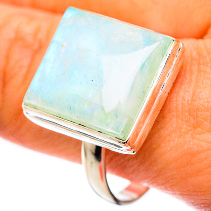 Green Moonstone Rings handcrafted by Ana Silver Co - RING125156