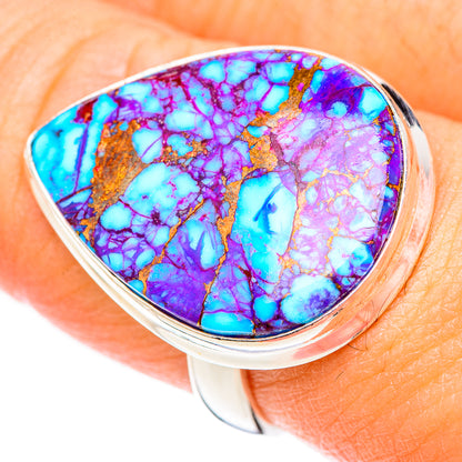 Purple Copper Composite Turquoise Rings handcrafted by Ana Silver Co - RING125165