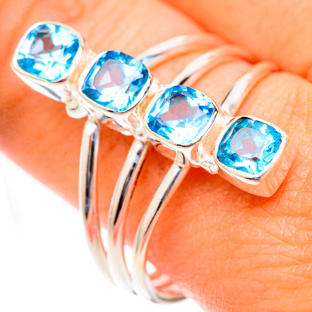 Swiss Blue Topaz Rings handcrafted by Ana Silver Co - RING125175