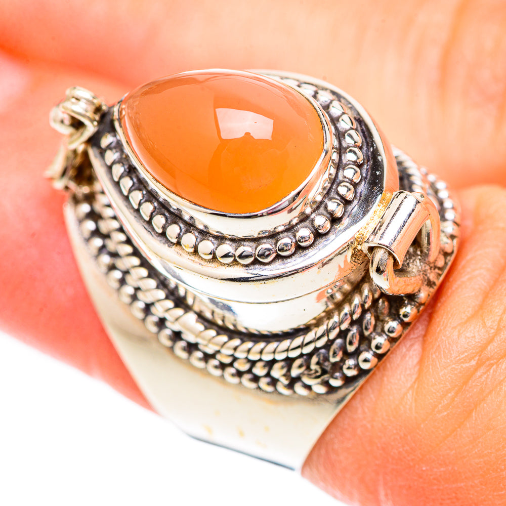 Peach Moonstone Rings handcrafted by Ana Silver Co - RING125187