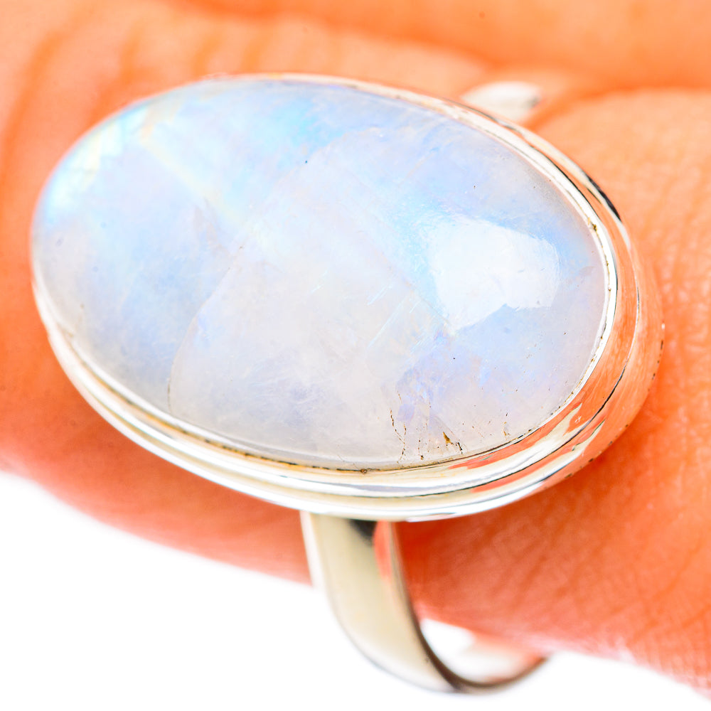 Rainbow Moonstone Rings handcrafted by Ana Silver Co - RING125197