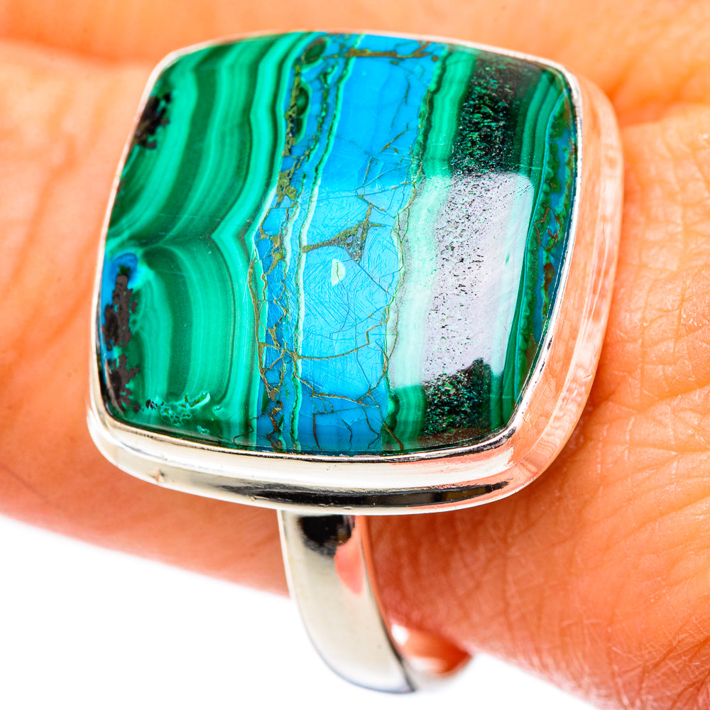 Malachite In Chrysocolla Rings handcrafted by Ana Silver Co - RING125199