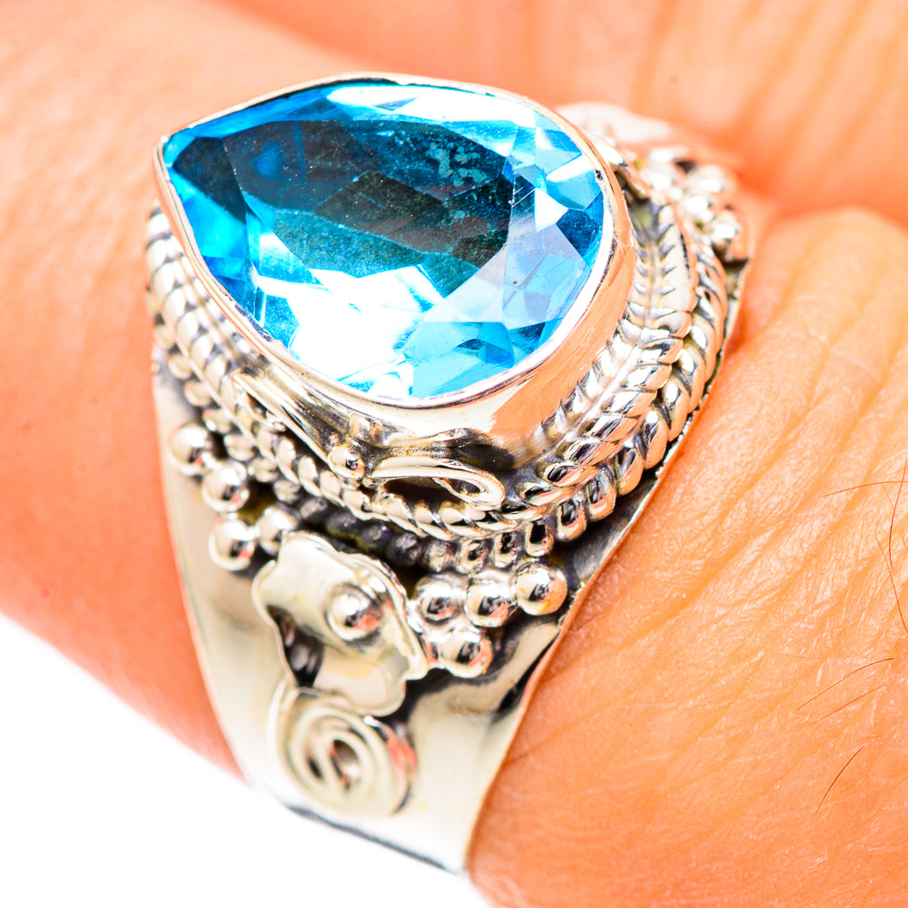 Swiss Blue Topaz Rings handcrafted by Ana Silver Co - RING125209