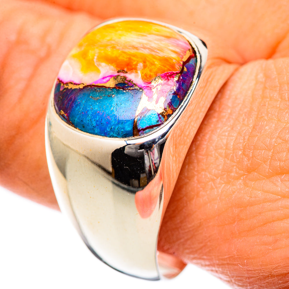 Kingman Pink Dahlia Turquoise Rings handcrafted by Ana Silver Co - RING125226