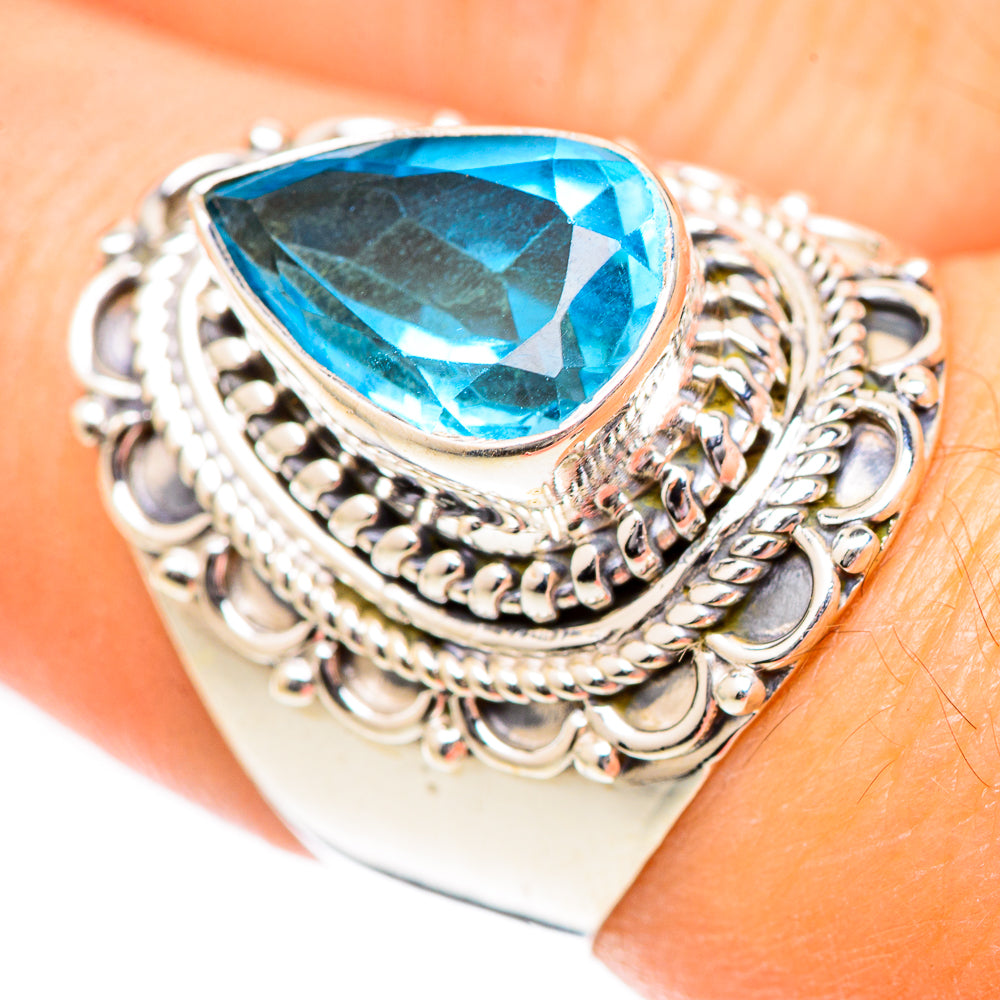 Swiss Blue Topaz Rings handcrafted by Ana Silver Co - RING125233