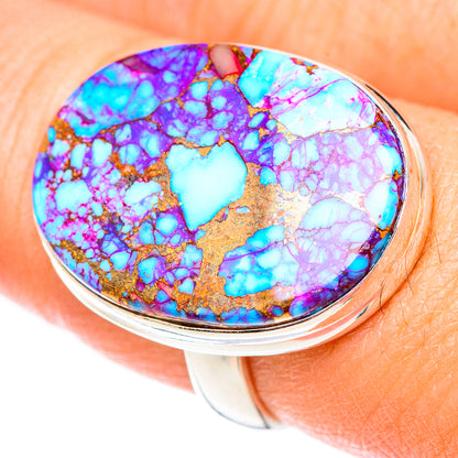 Purple Copper Composite Turquoise Rings handcrafted by Ana Silver Co - RING125242