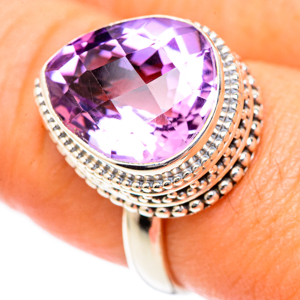 Pink Amethyst Rings handcrafted by Ana Silver Co - RING125243