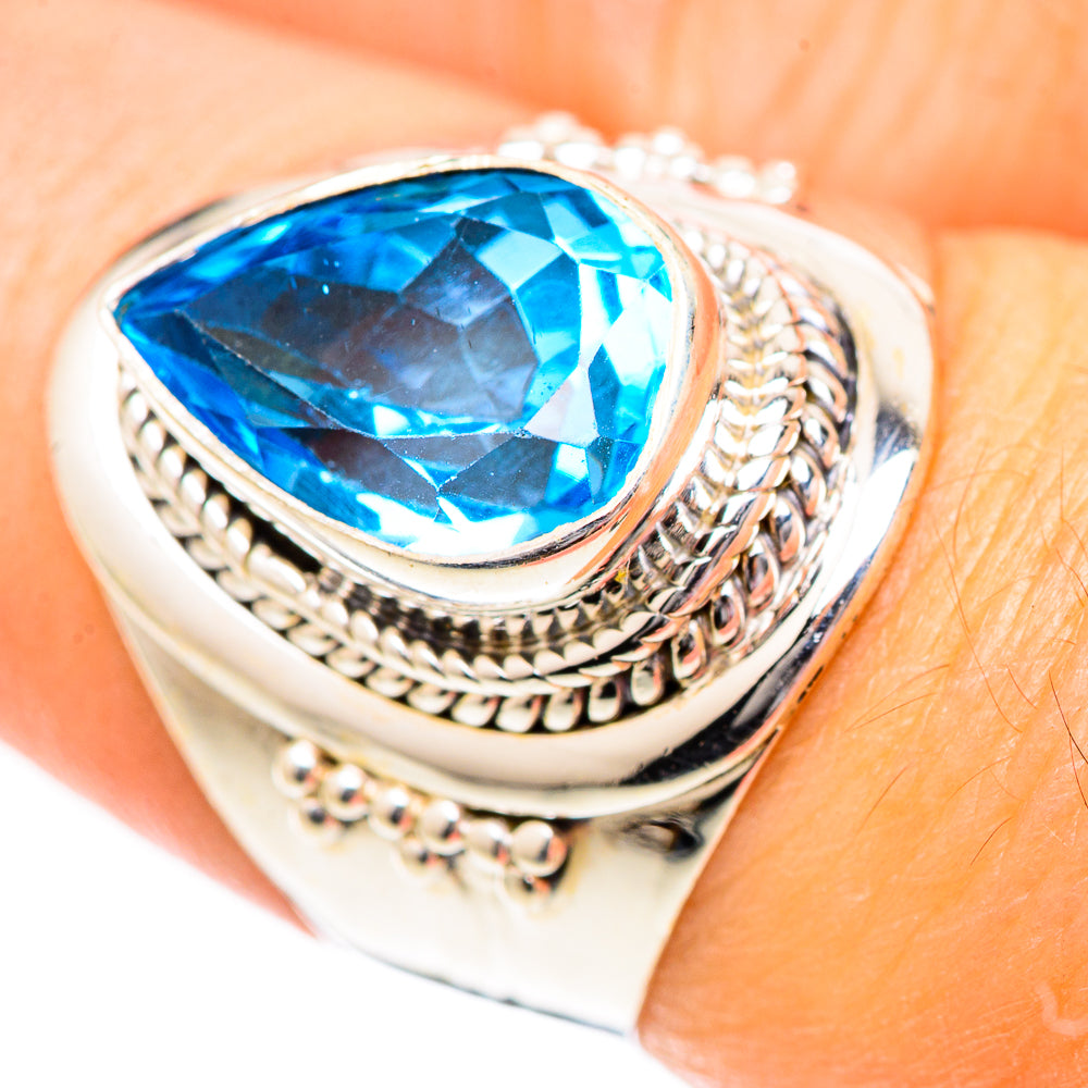 Swiss Blue Topaz Rings handcrafted by Ana Silver Co - RING125257