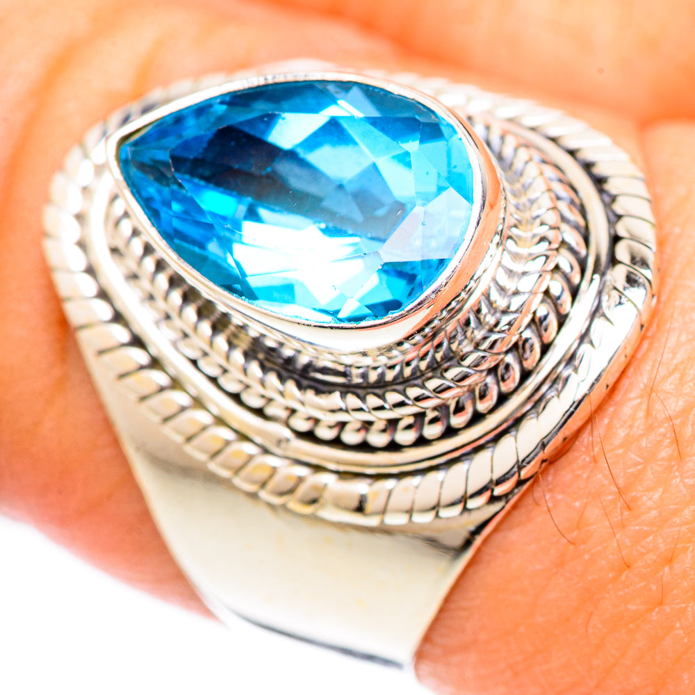 Swiss Blue Topaz Rings handcrafted by Ana Silver Co - RING125269