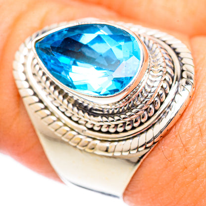Swiss Blue Topaz Rings handcrafted by Ana Silver Co - RING125269