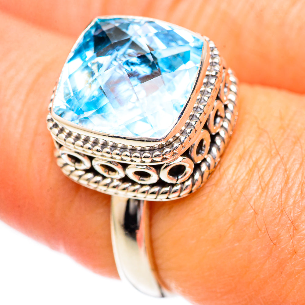 Swiss Blue Topaz Rings handcrafted by Ana Silver Co - RING125272