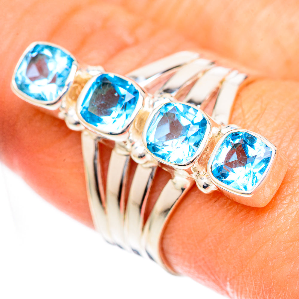 Swiss Blue Topaz Rings handcrafted by Ana Silver Co - RING125275