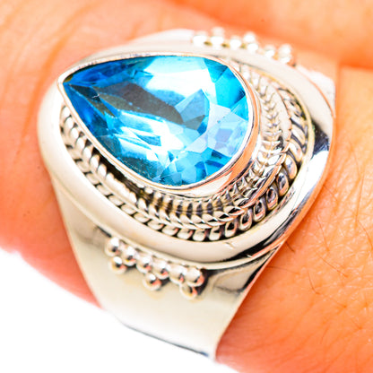 Swiss Blue Topaz Rings handcrafted by Ana Silver Co - RING125276