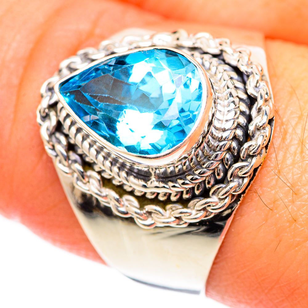 Swiss Blue Topaz Rings handcrafted by Ana Silver Co - RING125293