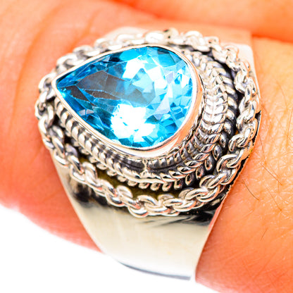 Swiss Blue Topaz Rings handcrafted by Ana Silver Co - RING125293