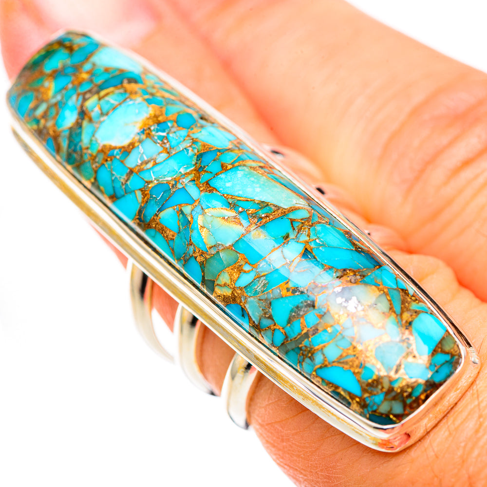 Blue Copper Composite Turquoise Rings handcrafted by Ana Silver Co - RING125304