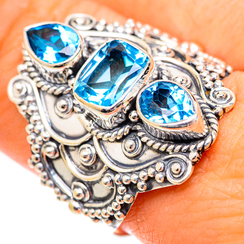 Swiss Blue Topaz Rings handcrafted by Ana Silver Co - RING125308