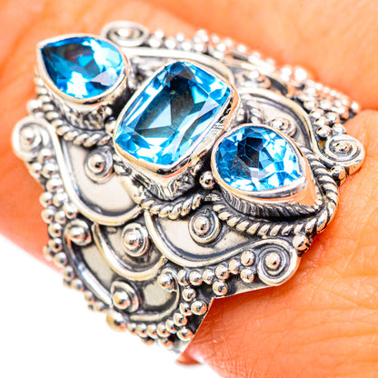 Swiss Blue Topaz Rings handcrafted by Ana Silver Co - RING125308