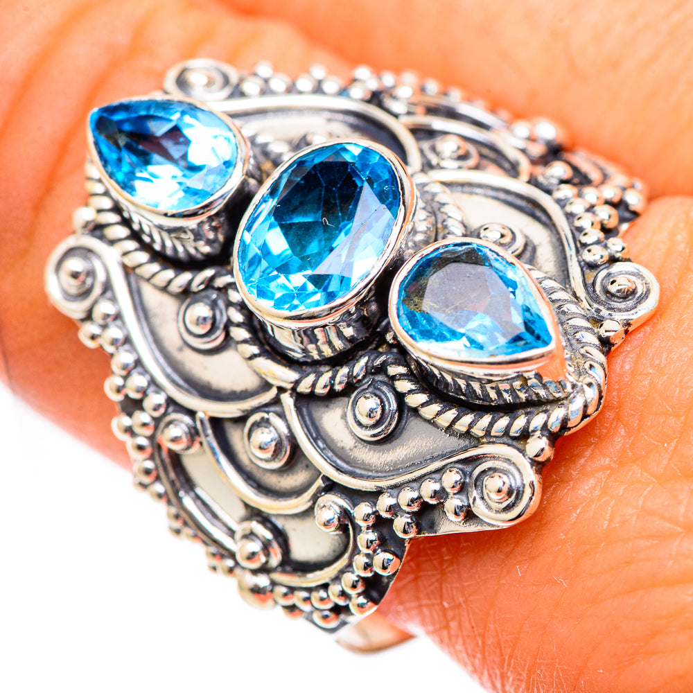 Swiss Blue Topaz Rings handcrafted by Ana Silver Co - RING125315