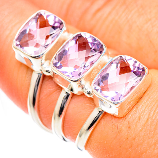 Pink Amethyst Rings handcrafted by Ana Silver Co - RING125324